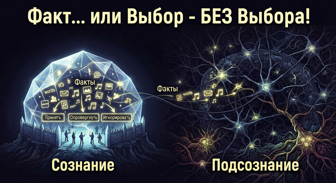 Факт — Принять, Опровергнуть, Игнорировать! Но.. это иллюзия и самообман…